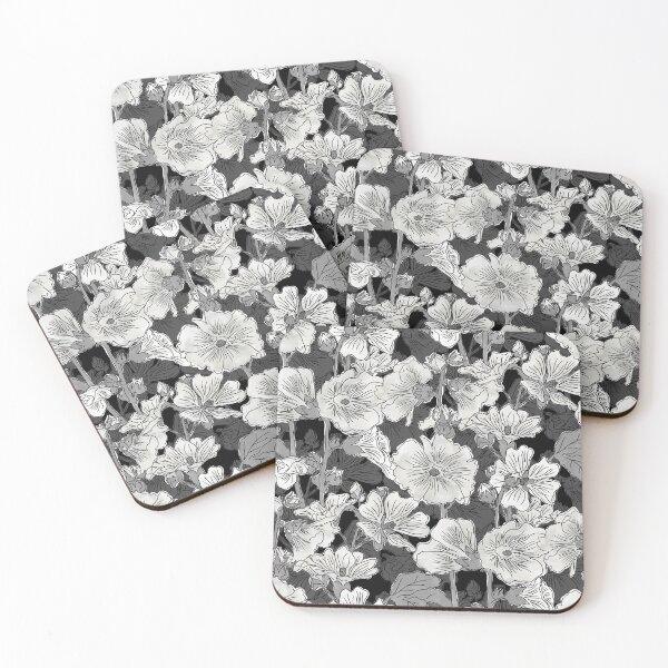 Item preview, Black and White Alcea Rosea designed and sold by Carolina Diaz.