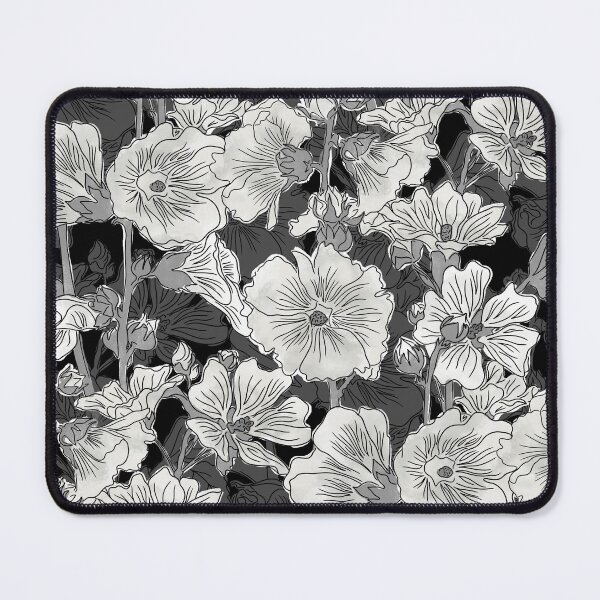 Item preview, Black and White Alcea Rosea designed and sold by Carolina Diaz.