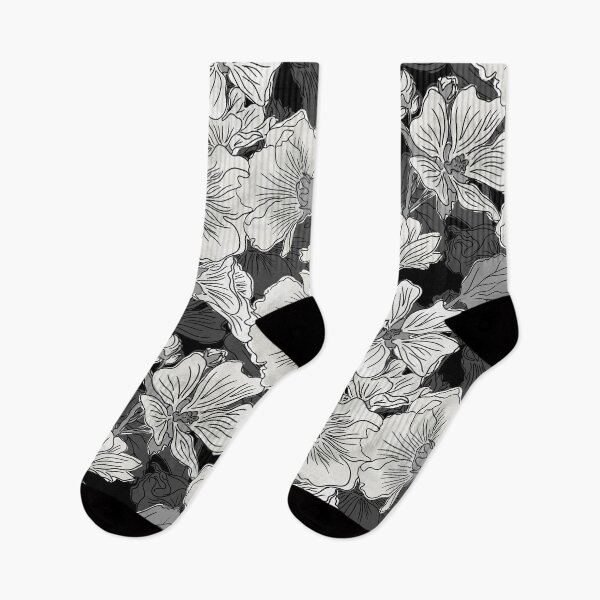 Item preview, Black and White Alcea Rosea designed and sold by Carolina Diaz.