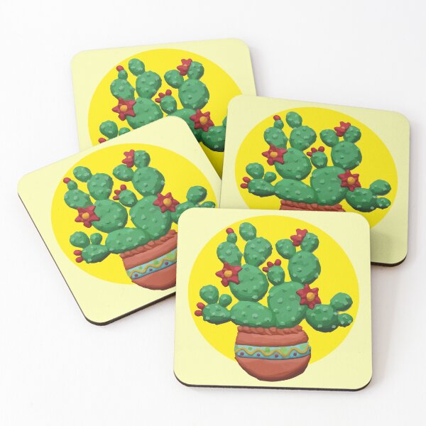 Item preview, Cactus pot mexican nopal decoration prickly pear southwest sun red flowers designed and sold by T-Mex.
