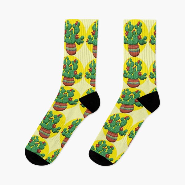 Item preview, Cactus pot mexican nopal decoration prickly pear southwest sun red flowers designed and sold by T-Mex.