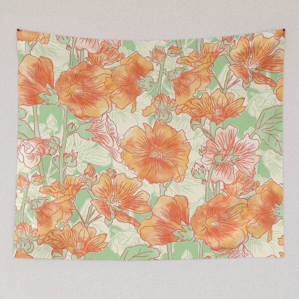 Item preview, Orange Alcea Rosea designed and sold by Carolina Diaz.