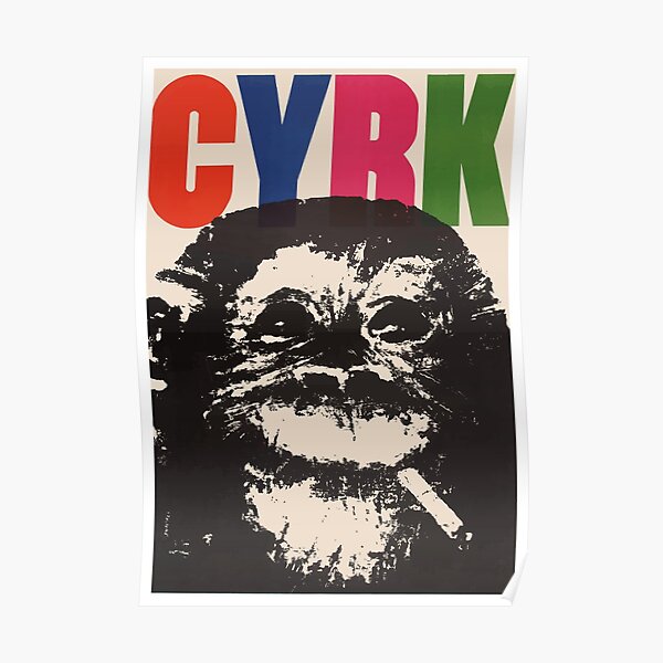 1964 Cyrk Smoking Chimpanzee Polish Circus Poster Poster