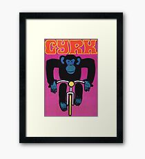 1968 Cyrk Cycling Chimpanzee Polish Circus Poster Framed Print