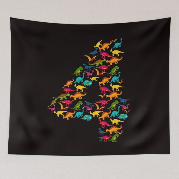 Item preview, T Rex Dinosaurs In Four Number 4th Birthday Gift designed and sold by Buyeseoshop.