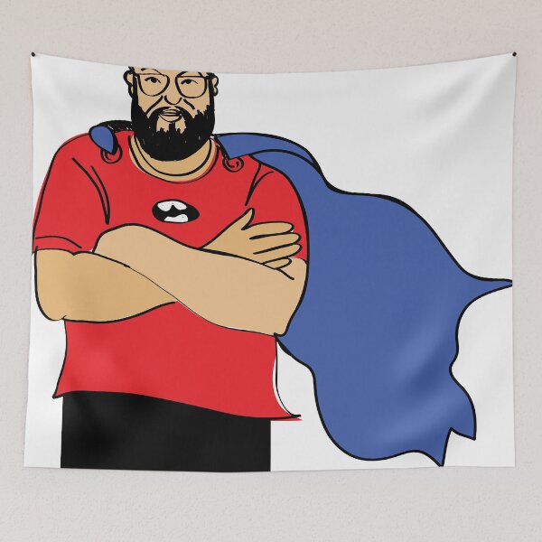 Item preview, fat man hero t-shirt | fat man gym concept cartoon art t-shirt designed and sold by KARTICK DUTTA.