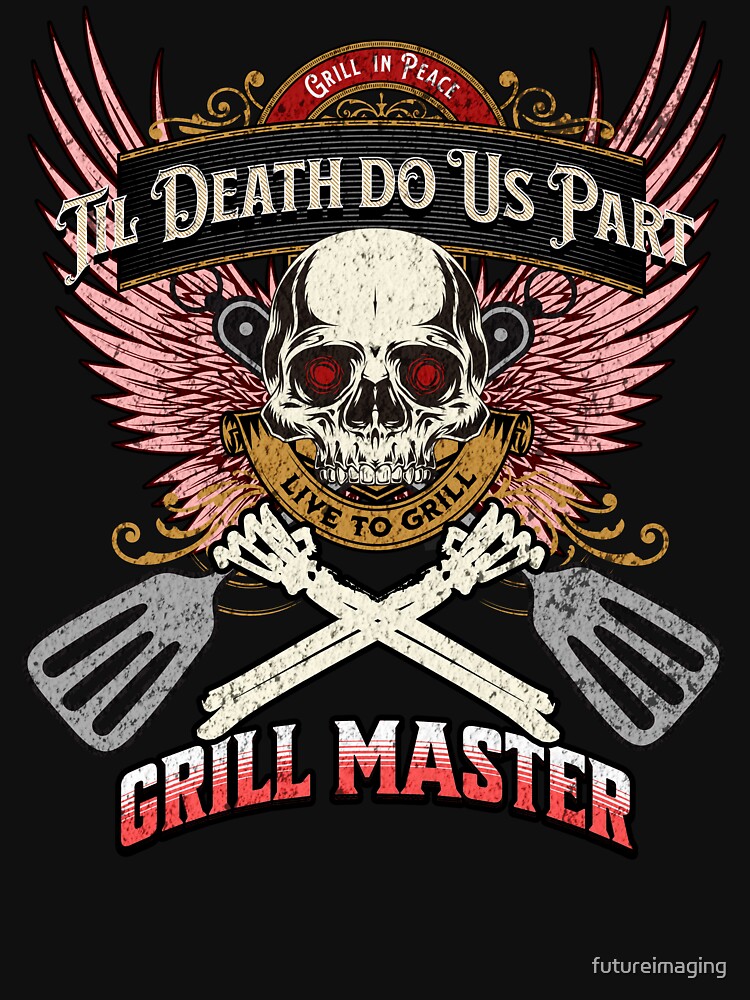 Grill in Peace - Live to Grill - Pink Wings - Grill Master by futureimaging