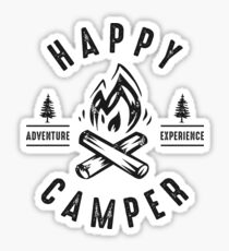 Happy Camper Fire Sticker