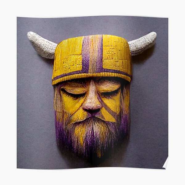 Skol Vikings Shirt with Helmet and Beard - Distressed