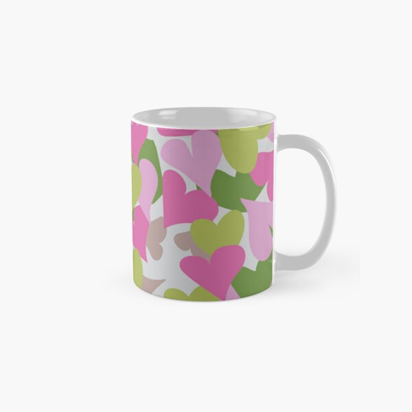 Hearts Pink and Green Classic Mug