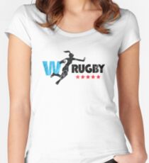 Womens Rugby distressed version Women's Fitted Scoop T-Shirt