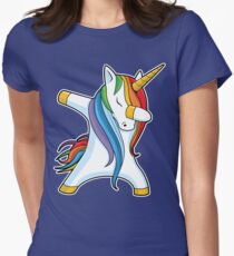 Dabbing Unicorn Shirt Cute Funny Unicorns T shirt Gifts for Kids Girls Boys Women Men Women's Fitted T-Shirt