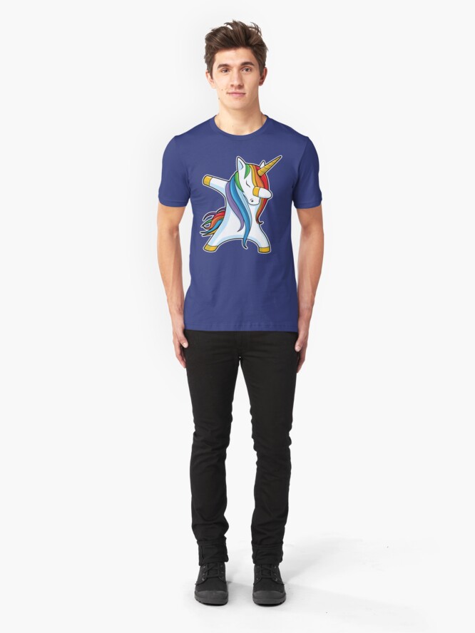 Vista alternativa de Camiseta ajustada Dabbing Unicorn Shirt Cute Funny Unicorns camiseta Regalos para niños Chicas Niños Mujeres Hombres