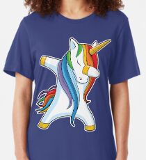 Dabbing Unicorn Shirt Cute Funny Unicorns T shirt Gifts for Kids Girls Boys Women Men Slim Fit T-Shirt