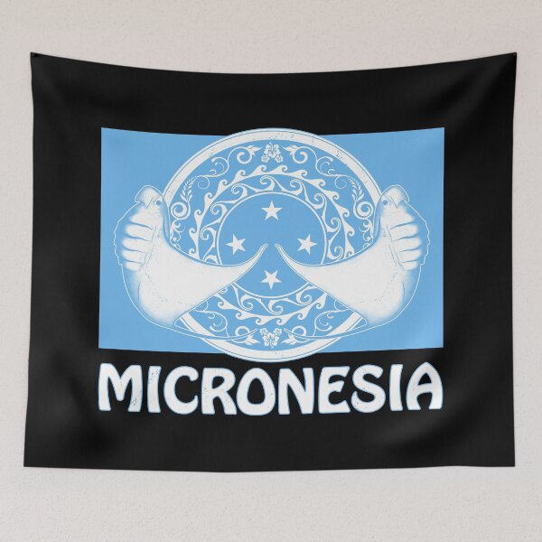 Item preview, Micronesia flag with manta ray designed and sold by NicGrayGraphic.