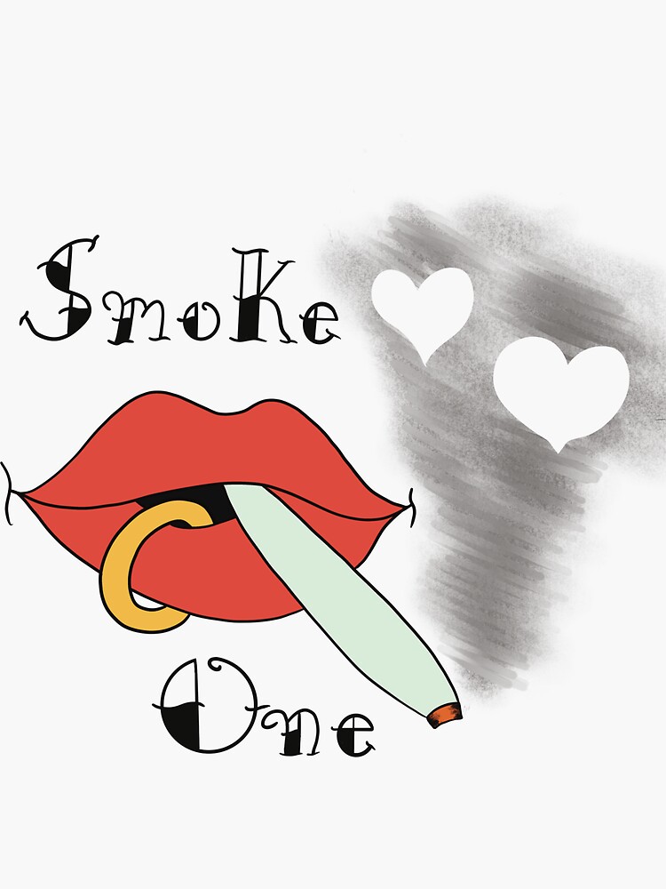 "Smoking Lips With Lip Ring Design" Sticker for Sale by GalloX Redbubble