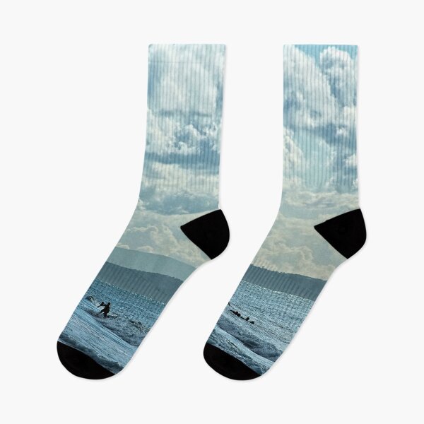 Item preview, Surfers Riding Sea Waves Scenic Seascape designed and sold by Anna Lemos.