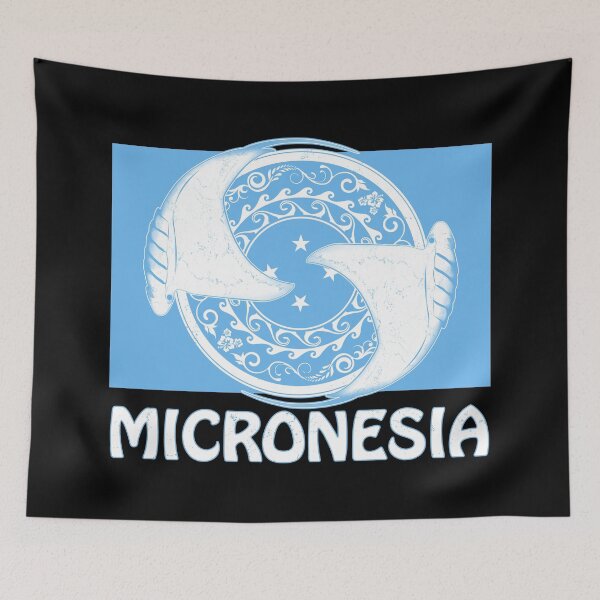 Item preview, Micronesia flag with manta ray designed and sold by NicGrayGraphic.