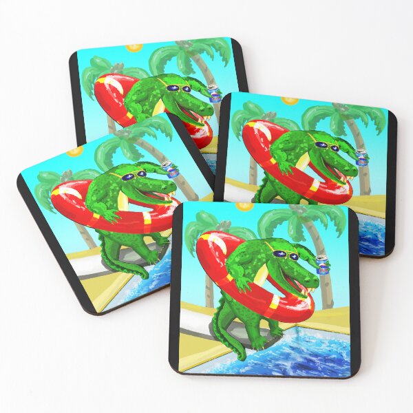 Item preview, Summer Fun Croc with Soda designed and sold by VerdeDoodleDuck.