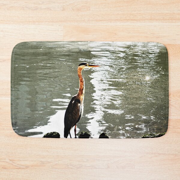 Item preview, Grey heron Wading Bird River Bank designed and sold by Anna Lemos.