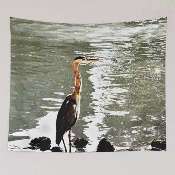 Item preview, Grey heron Wading Bird River Bank designed and sold by Anna Lemos.