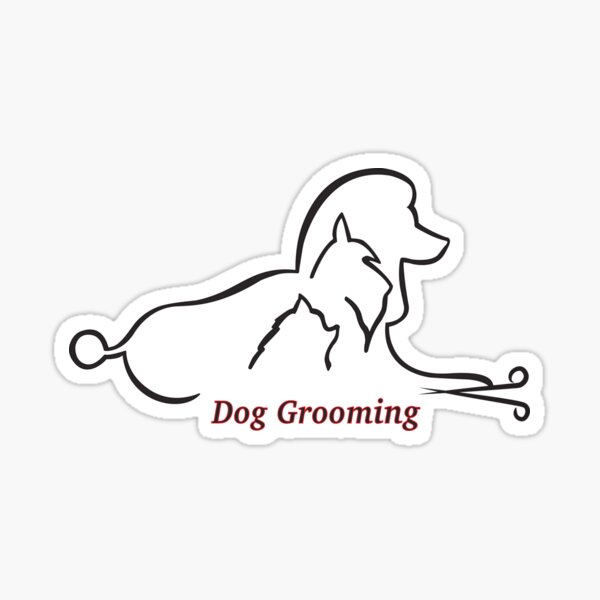 logo dog groomig Glossy Sticker