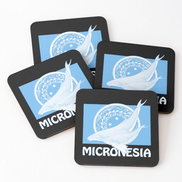 Item preview, Micronesia flag with humpback whales designed and sold by NicGrayGraphic.