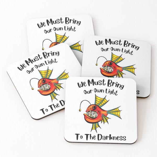 Item preview, We Must Bring Our Own Light To The Darkness, Anglerfish Light Darkness Illustration designed and sold by Whimzu.