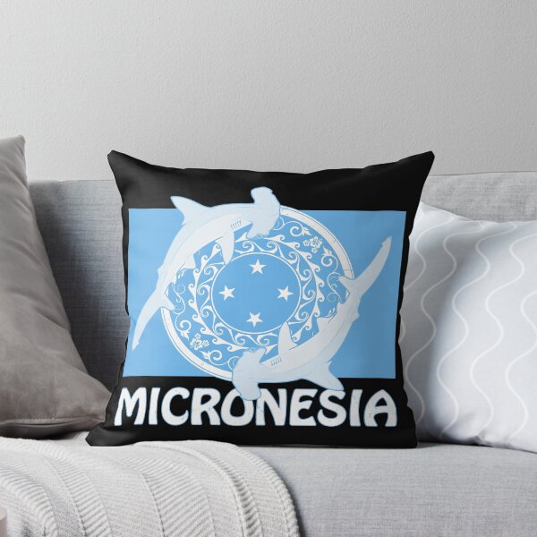 Item preview, Flag of Micronesia with hammerhead sharks designed and sold by NicGrayGraphic.