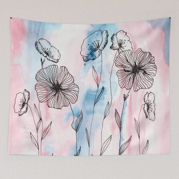 Item preview, Floral ink over beautiful watercolors designed and sold by Cat-Art-Sis.