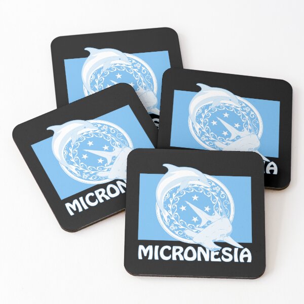Item preview, Micronesia flag with dolphin and hammerhead shark designed and sold by NicGrayGraphic.