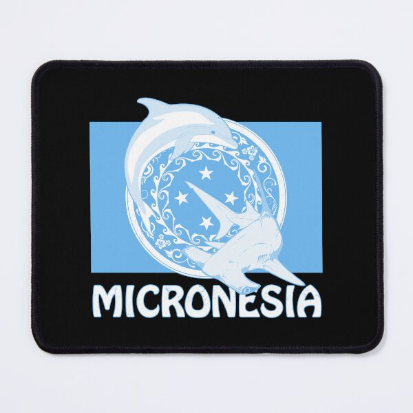 Item preview, Bandera de micronesia con delfín y tiburón martillo designed and sold by NicGrayGraphic.
