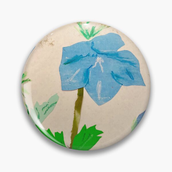 Item preview, Mixed media painting of sky blue flowers  designed and sold by Ruth Breen Artwork .