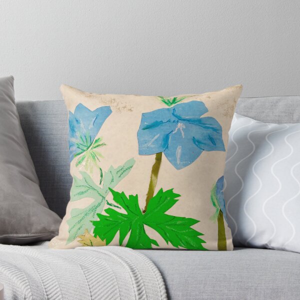 Item preview, Mixed media painting of sky blue flowers  designed and sold by Ruth Breen Artwork .