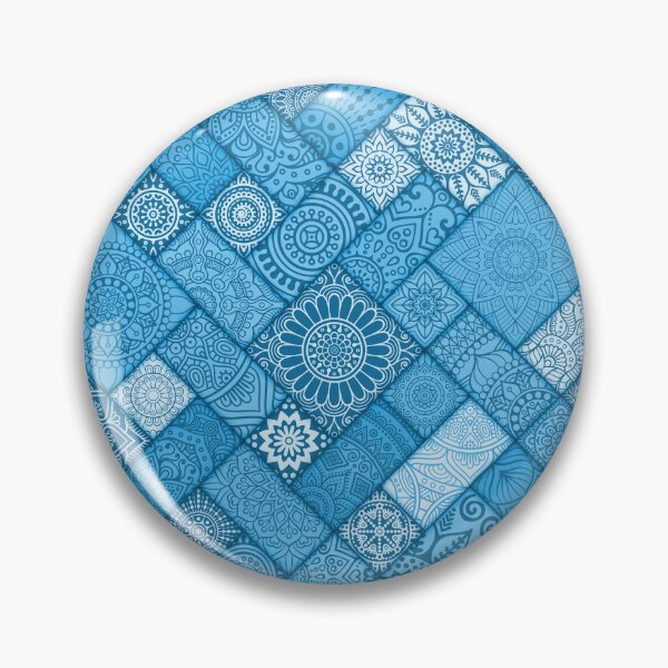 Item preview, Shades of Teal Indian Diagonal Floral Tiles pattern designed and sold by Art-by-Geoff.