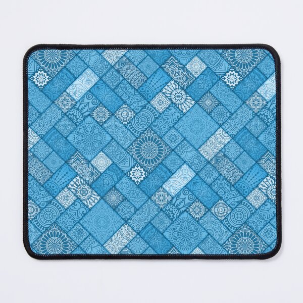 Item preview, Shades of Teal Indian Diagonal Floral Tiles pattern designed and sold by Art-by-Geoff.