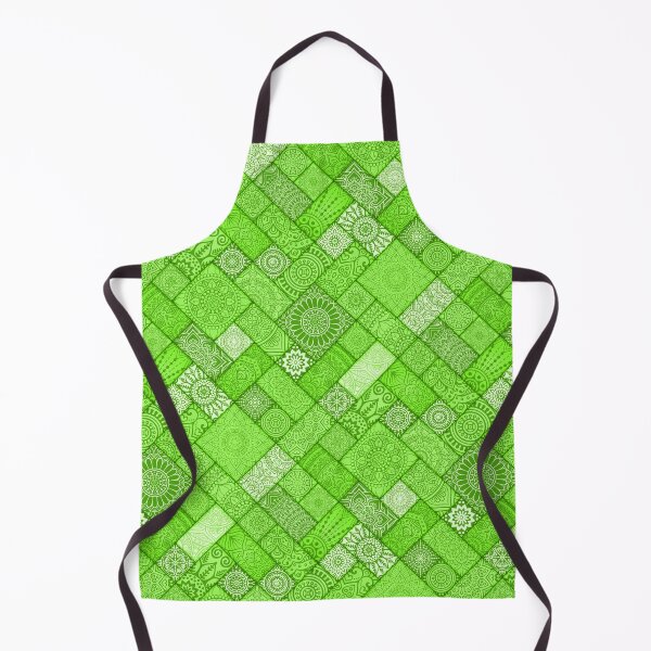Item preview, Shades of Lime Green Indian Diagonal Floral Tiles pattern designed and sold by Art-by-Geoff.