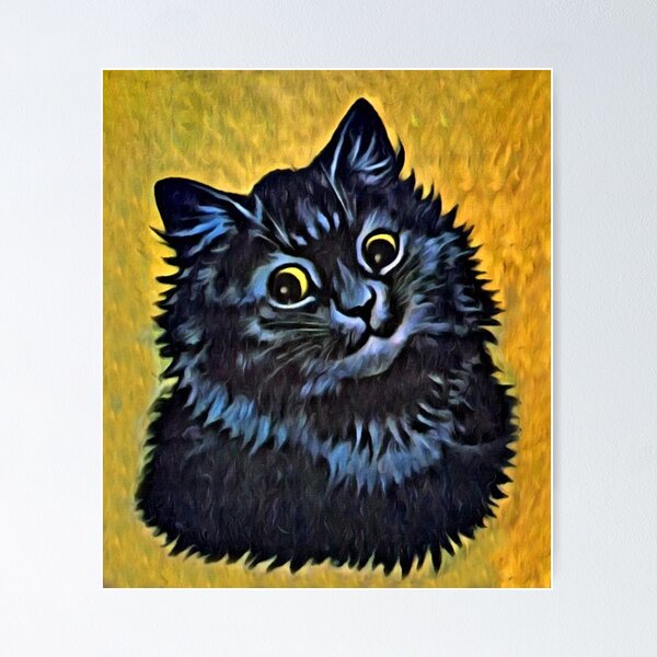 Artikelvorschau, BLACK CAT PORTRAIT - Louis Wains Katzen entworfen und verkauft von DigitalEffects.