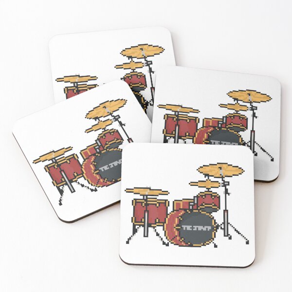 Item preview, Pixel Red with Gold Struts Drums designed and sold by gkillerb.