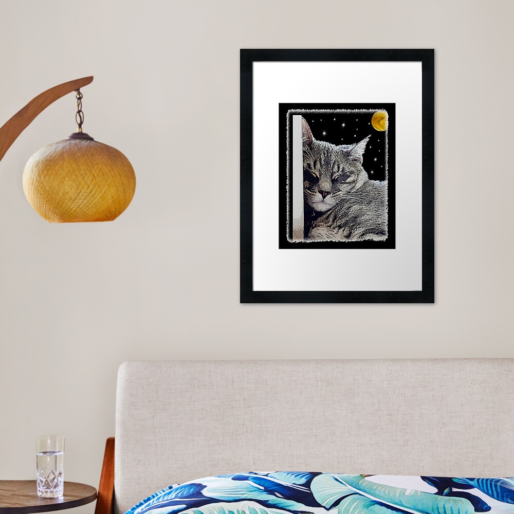 Catnap - Grey Tabby Cat Framed Art Print