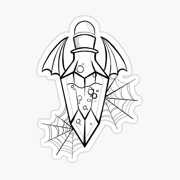 Potion magic flask minimalist tattoo Royalty Free Vector