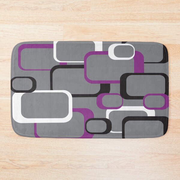 Item preview, Purple White Black Retro Square Pattern Gray designed and sold by ValeriesGallery.
