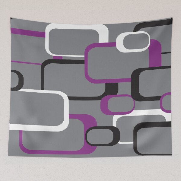 Item preview, Purple White Black Retro Square Pattern Gray designed and sold by ValeriesGallery.