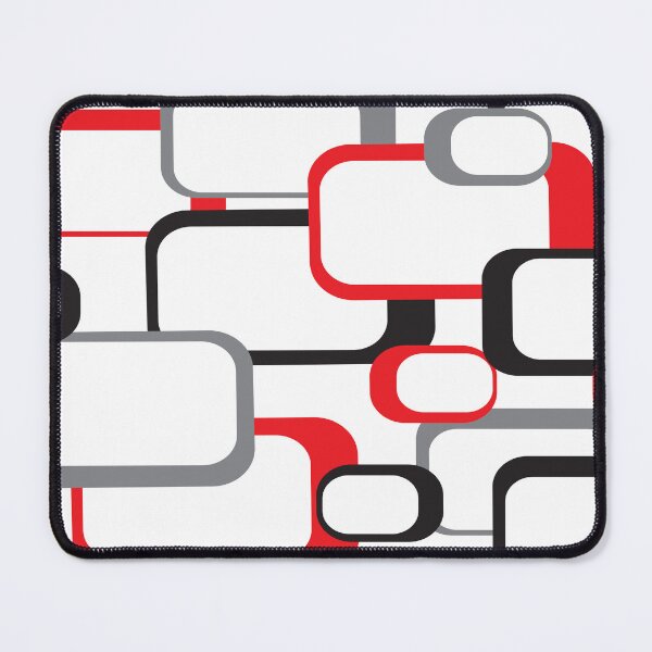 Item preview, Retro Square Pattern Black Red Gray White  designed and sold by ValeriesGallery.