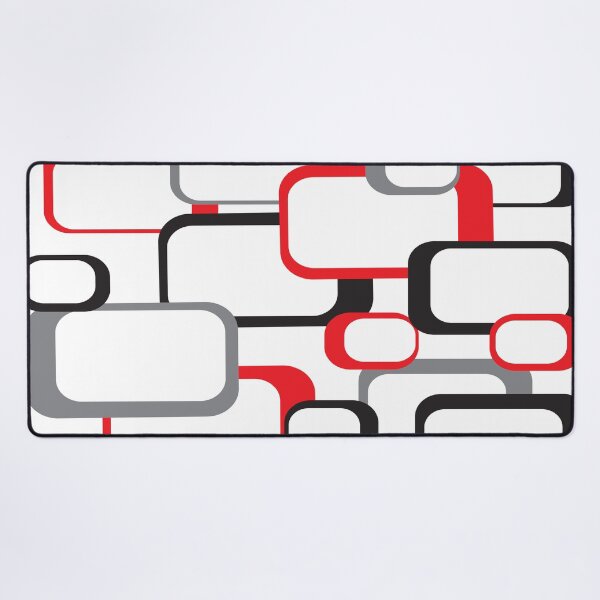 Item preview, Retro Square Pattern Black Red Gray White  designed and sold by ValeriesGallery.