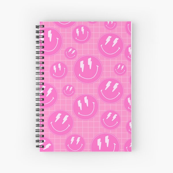 Notebook Aesthetic: Preppy, Aesthetic Notebook For School, Blank Lined  Composition Notebook, Pink Leopard Print, Smile Face