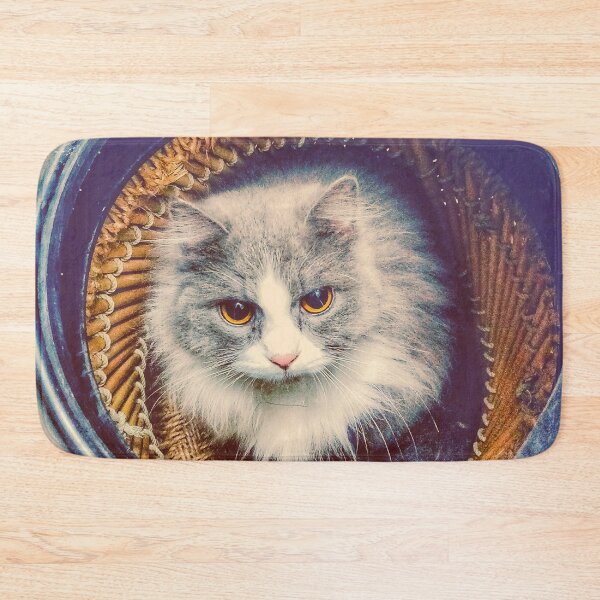 Item preview, Cat in Basket Vintage Photograph  designed and sold by SquishStitches.