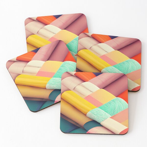 Item preview, Overlayed fabric pattern - colorful designed and sold by ontano.
