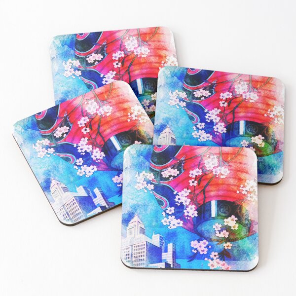 Item preview, Bright watercolor Japan Tokyo vintage art print designed and sold by AKR-Hobby.