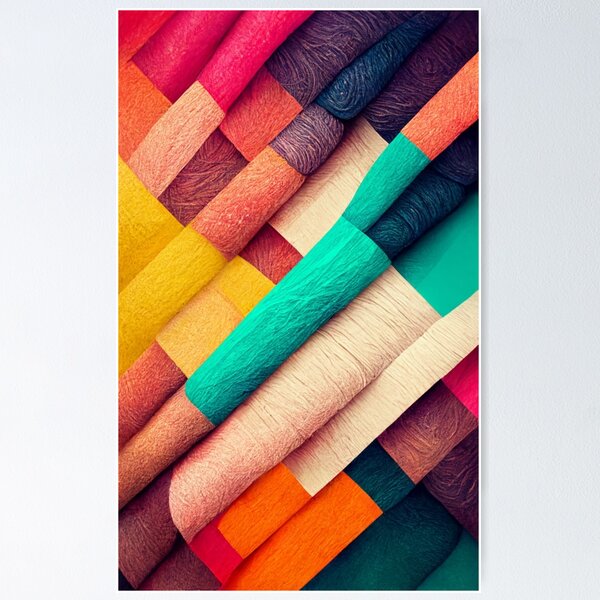 Item preview, Overlayed fabric pattern - colorful designed and sold by ontano.